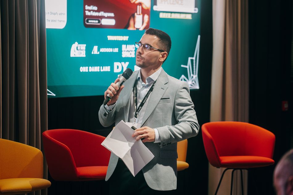 Speaker on stage at a Perspective Events event